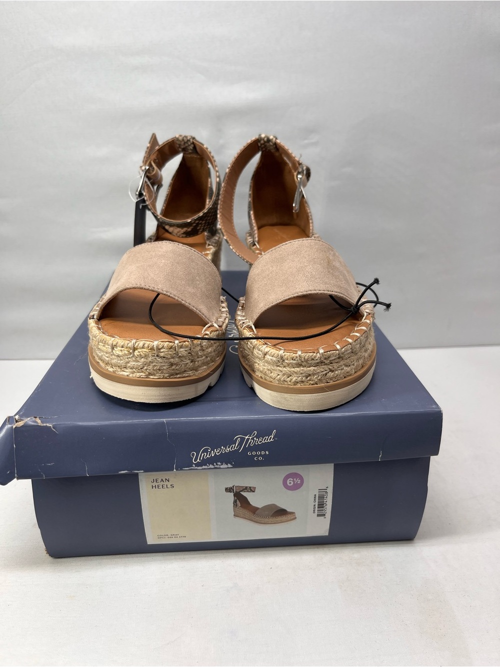 Universal Thread Taupe Espadrille Platform Sandals‎ with Ankle Strap